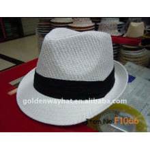 custom Paper white fedora hat